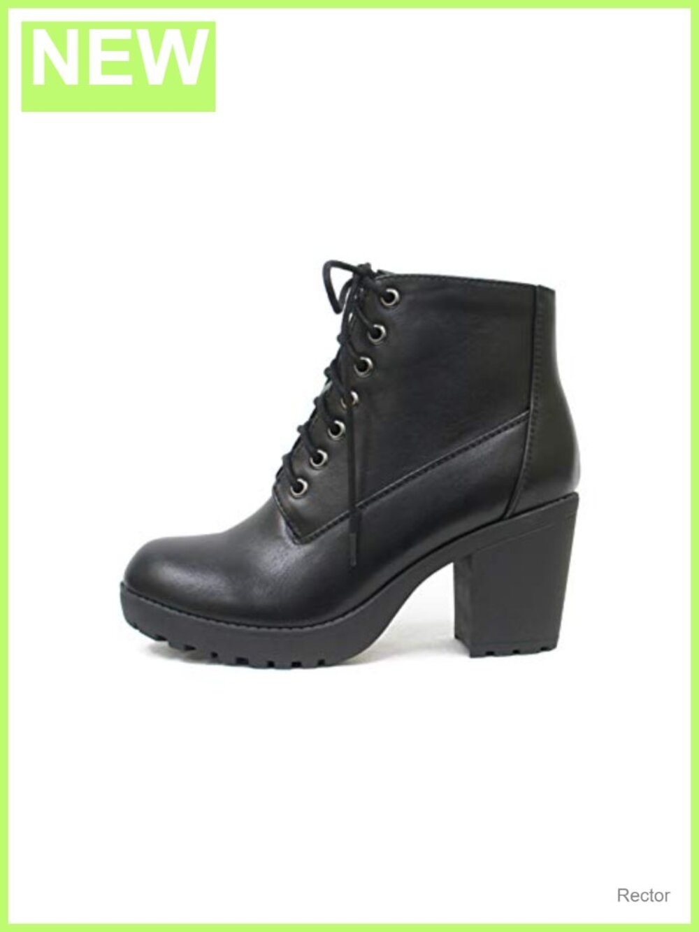 Chunky Heel Combat Ankle Bootie with Lug Sole and Side Zipper